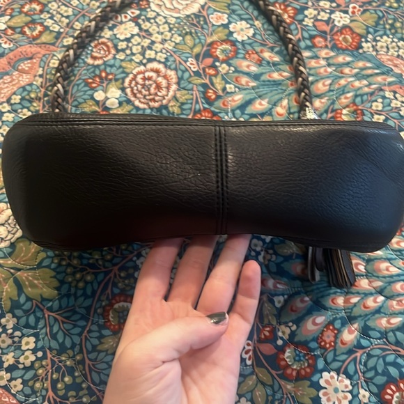 Brighton Barbados zip top  Black Leather Shoulder Bag - Picture 9 of 12